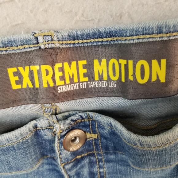 Lee Extreme Motion Performance Jeans Mens 40x30 Blue Straight Tapered Stretch - Picture 13 of 14